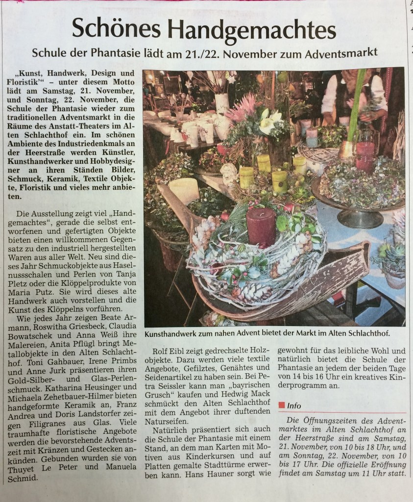 Zeitung schönes handgemachtes advent 2015